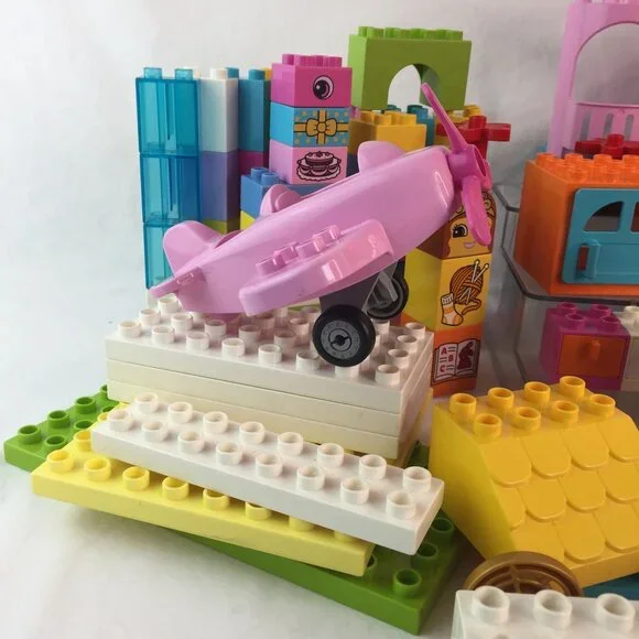 Lego Duplo Pastel Blocks 140+ Pc Lot Disney Minnie Mouse Plane Car Cafe Van - Picture 6 of 10